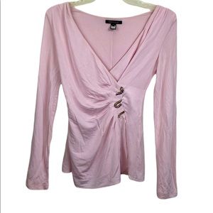 Roberto Cavalli Snake embroidery pink Jersey blouse
